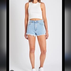 ABRAND High Waisted Relaxed Denim Shorts Sz 24